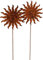 Bornhöft 2er Set Gartenstecker Sonne 15cm x 60cm Metall Rost Gartendeko Edelrost Groß