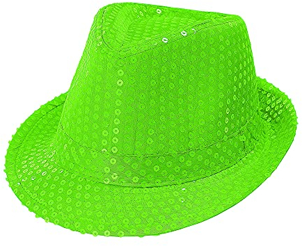 WIDMANN MILANO PARTY FASHION - Fedora Hut, neon, 80er Jahre, Accessoire für Fasching