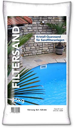 NWN Sable filtrant | 25 kg | 0,4-0,8 mm | Sable de quartz/sable de filtre pour système de filtration à sable / filtre de piscine