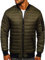 BOLF Herren Bomberjacke Leichte Übergangsjacke mit Stehkragen Steppjacke Fliegerjacke Pilotenjacke College Jacke Baseball Freizeitjacke Blouson J.Style MY-02 Khaki L [4D4]