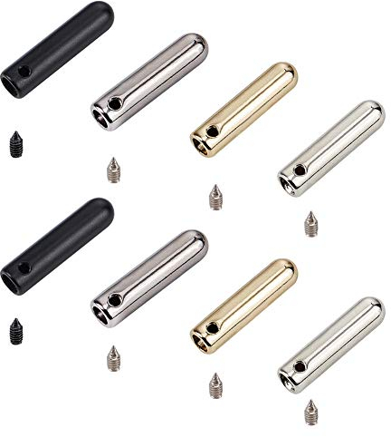 nbeads 24 Setzt Schnürsenkelschraube, 4 Farben Alu Schnürsenkel Kopf Und Schnüre Ende Metall Aglet Ersatzspitzen Für DIY Reparatur Und Design Making, Runder Kopf