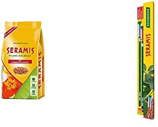 Seramis Ton-Granulat als Pflanzenerden-Ersatz für Zimmerpflanzen, Grün-, Blühpflanzen und Kräuter, Pflanz-Granulat, Ton-Farbe, 7,5 Liter & Gießanzeiger 26 cm für alle Topfpflanzen, 2 Stück, grün