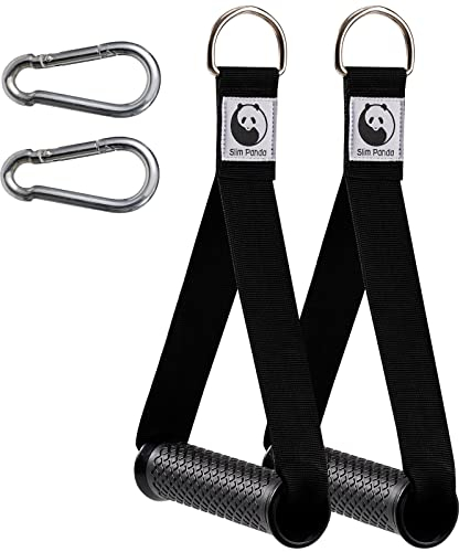 Slim Panda 2 Stück Einhandgriff, Latzug Griff für fitnessbänder Set, ideal für Workout am Seilzug, kabelzugstation oder Kraftturm, Übung