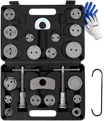 ATPEAM Brake Caliper Compression Tool 24pc Heavy Duty Caliper Piston Compressor kit Brake Adjusting Tool