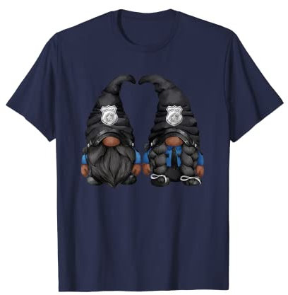 Best Police Office Couple Afro-amerikanische Polizei Gartenzwerg T-Shirt