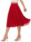 Durio Midirock Damen Faltenrock Plissee Damenrock Leicht Casualrock Chiffon Röcke A-Linie Rot 38(Tag Size M)