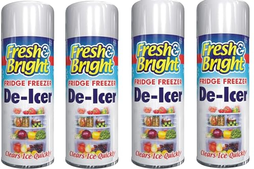 YSAMAX 4 X 200ml, Quick Ice Remover, Anti-Bacterial Fridge Freezer, De-Icer Spray, Genuine Fresh De-icer Spray, Fridge Cleaner, Essential Fridge Maintenance Solution