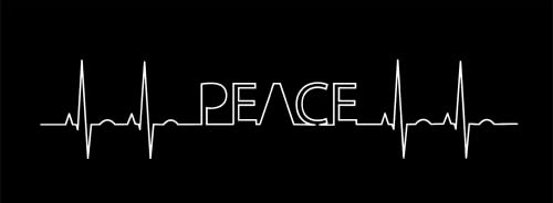MP Produkt 2 STK. Peace Frieden Herzschlag EKG 18cm Auto Aufkleber Weiß Sticker Wasserfest und Langlebig - 2 Stück Frieden Freedom Peace Freiheit Sticker