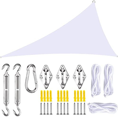 Voile D Ombrage Triangle 4x4x4m, Voile D'Ombrage Exterieur Anti UV, ImperméAble Triangles Ombrage ExtéRieur Cour Balcon Carport Auvents
