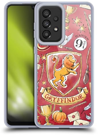 Head Case Designs Offizielle Harry Potter Gryffindor Muster Deathly Hallows XIII Soft Gel Handyhülle Hülle kompatibel mit Galaxy A33 5G (2022)