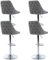 Wahson Barhocker 4er Set, Barstuhl Bistrohocker mit Lehne, höhenverstellbar, Tresenhocker aus Samt und Metall, drehbare Küchenstühle für Küche/Hausbar, Grau