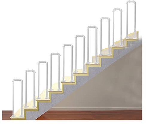 LZMZMQ Handläufe Industrierohr Geländer Handlauf 10 Stück, U-förmig Freistehend Treppe Korridor Geländer, für Terrasse/Scheune/Garage, Metall Verzinktes Rohr (Color : White, Size : 85cm(33.5) Tall)