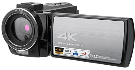 Appareil Photo numérique, Caméra vidéo 4K Caméscope numérique Full HD IR Night Vision for Blog Vlog