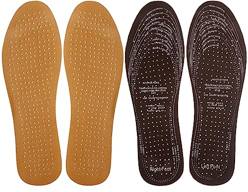 WLLHYF 2 Paar Ledereinlegesohlen für Schuhe, absorbierende, atmungsaktive Fersengriffe, schneiden Sie Schuheinlagen jeder Größe für Männer und Frauen, Metatarsalgie-Vorfußschmerzen