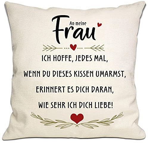 Bommex Ich hoffe, jedes Mal, wenn Sie umarmen Dieses Kissen es erinnert Sie daran, wie viel ich Liebe Dich Kissenbezug für Frau Geburtstag Geschenk Valentinstag
