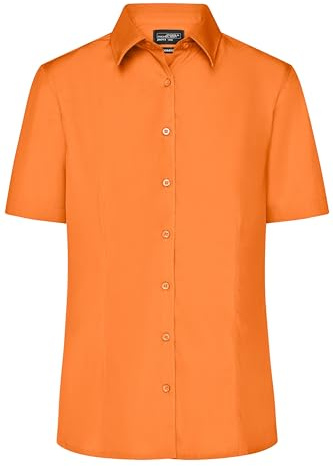James & Nicholson Damenbluse Easy Care Kurzarm - Taillierte Bluse in umfangreicher Größenauswahl | Farbe: orange | Grösse: 3XL