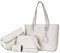 molshine Ensemble de 4 pièces Sac à main en cuir végétalien Mode Sac à main de grande capacité Petit sac à bandoulière avec dragonne Pochette Porte-cartes pour femme HB031 (Blanc)