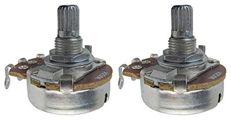 FLEOR 12 Stück A250K Audio-Kegelpotentiometer in voller Größe Gitarre Tone Volume Control Potis mit Bajonett L15mm Kurze gerändelte Split-Welle