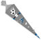 itenga Bastelschultüte Schultüte Bastelset EASY Fussball - Schultütenrohling 85cm mit Dekoset Fussball- Zuckertüte eckig (blau weiss - Tüte grau)
