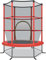COSTWAY Ø165cm Gartentrampolin mit Sicherheitsnetz, Trampolin bis 135KG belastbar, Indoor-/Outdoortrampolin für Kinder ab 3 Jahre (Rot, Ø165x191cm)