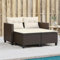 ZEYUAN Gartensofa 2-Sitzer mit Hockern Braun Poly Rattan, Gartenlounge, Garden Sofa, Balkonmöbel, Gartenmöbel, Loungemöbel - 365792