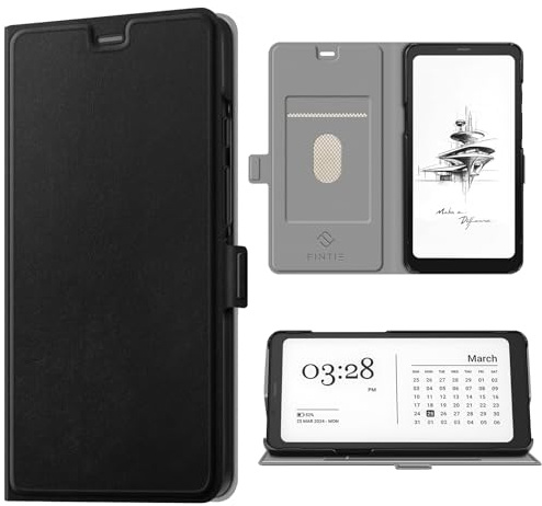 Fintie Funda compatible con Onyx BOOX Palma de 6.1 pulgadas, [bloqueo RFID], funda tipo cartera de piel sintética con ranura para tarjetas, cierre magnético a prueba de golpes, color negro