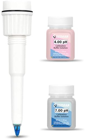 pH Messgerät Kalibrierungslösung (4,00 und 7,00) und Ersatz pH Elektrode für UIUZMAR pH Meter für Lebensmittel