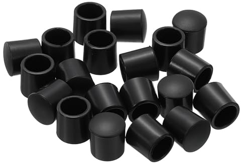 sourcing map Door Stop Bumper Tips, 20Pcs - Rubber Door Stopper Tips Caps, Silicone Bumper Replacement Ends for Protect Doors, Wall (Black)