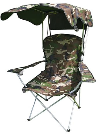 Silla de playa portátil con toldo, silla plegable para camping, picnic, senderismo, mochileros, ligera y duradera