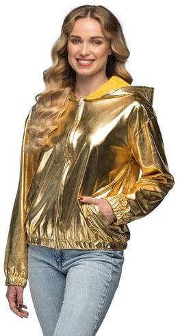 Boland - Veste Rave au look métallique pour femmes et hommes au style rétro, costume de groupe pour une fête à thème ou le carnaval