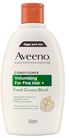 Aveeno Scalp Soothing Haircare Volumising Conditioner, Fresh Green Blend, with Colloidal Oat Extract, for Fine Hair, Soothes Dry, Itchy & Flaky Scalp, pH Balanaced, Clinically Proven, 500ml