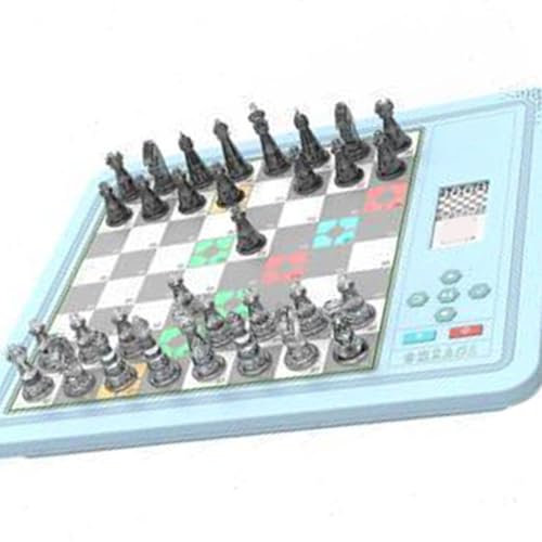 Portable Magnetic Smart Chess Board, Chess Engine 200 Practice Positions 18 Game Levels Computer Chess Board Game 3 Gaming Modes for Home, Office, School (Blue)