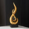 FJSPERM Gold Deko Moderne Flamme Skulpturen Dekorationen für Wohnzimmer, Harz Regal Dekor Akzente, Abstrakte Kunst Skulptur für Esszimmer Büro Couchtisch Mittelstück Bücherregal Dekoration