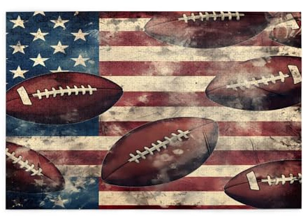 Mexpekil 1000 Teile Puzzles für Erwachsene Vintage American Football Sport Holzpuzzles Herausfordernde Puzzlespiele für Jugendliche Geschenke