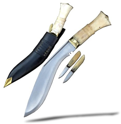 Offizieller Issue Service Nr. 1 Kukri Messer - Echte handgefertigte nepalesische Khukuri - 10,25 Zoll Klinge hochglanzpoliert - Knochengriff - geschmiedet in Nepal