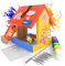 Eli® Vogelfutterhaus Bausatz für Kinder aus Kiefernholz zum bemalen inkl. 6 Farben - Pinsel - Hammer - kreative Schablonen - Vorlagen und Nägel - Nistkasten