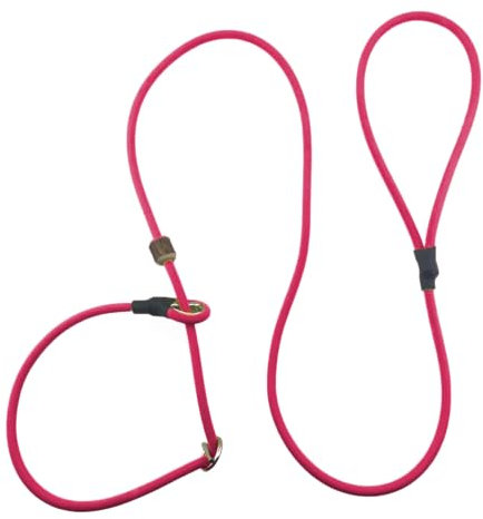 Romneys Moxon-Leine Biothane Neon Pro – handgefertigt in Deutschland, verstellbare, wasserfeste Trainings- & Jagdleine in Neon, robust & wetterfest (Neon-Pink)