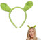 RGEVGER Grüne Ogerohren Stirnband, grüne Ohren Stirnband, niedliches Plüsch, Alien, Cosplay, ausgefallenes dekoratives Haar mit Hörnern, lustige Kopfbedeckung, für Party-Dekorationen, Halloween