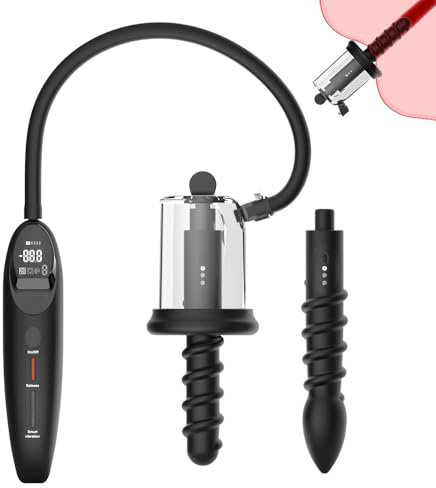 Hmxseu Elektrisches Intelligente Vakuum Analpumpe Silikon Anal Plug Mit Saug und Vibrations Funktion Pussy Pump Buttplug Prostata Stimulator SM Extrem Sexspielzeug für Frauen Männer(Spitzer-Analplug)