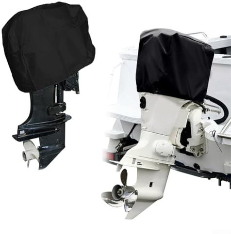 Wasserdichte Außenbordmotorabdeckung aus Oxford-Gewebe mit verstellbarem Kordelzug für Wetterbeständigkeit (60–100 PS)