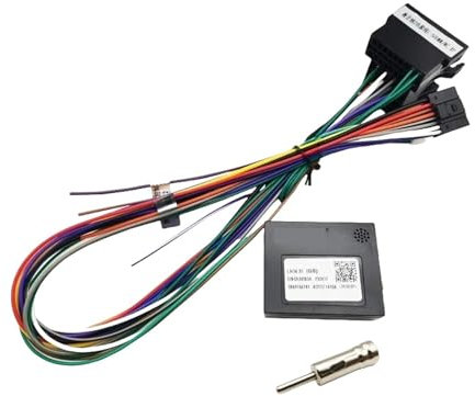 Adaptateur de faisceau de câbles ISO, décodeur de bus CAN, Compatible pour Renault Megane MK2, Clio 3, Scenic 2, Master MK3, câble Android 16 broches(With antenna adapter)