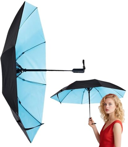 Sombrilla de sol – Paraguas de enfriamiento UV para protección solar | Toldo recargable para adultos y niños, al aire libre, playa, viajes, camping, golf y deportes, azul, Refer to description