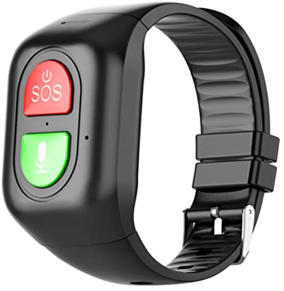Pulsera SOS Pulsera de Seguimiento GPS Ubicación Llamada de Emergencia Rastreadores de Actividad física Reloj para Personas Mayores Niños Negro