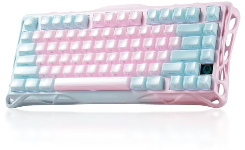 GravaStar Mercury K1 Lite Mechanische Gaming Tastatur Kabellos-Lumen Rose | 75% Wireless Gaming Keyboard mit Tri-Mode (2.4G/BT/USB-C), Hot Swap,Kabellos, Gasket, RGB Beleuchtung, Mechanical Tastaturen