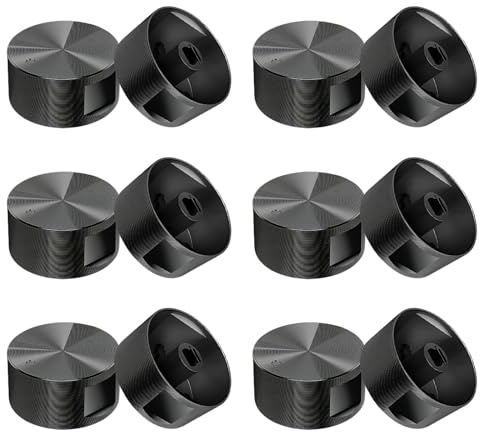 NHDDGR Set mit 6 Knöpfen für Backofen und Kochfeld – 6 mm Gasknöpfe aus schwarzem Metall für Küche, Herd und Ofen, universelles Ersatzteil