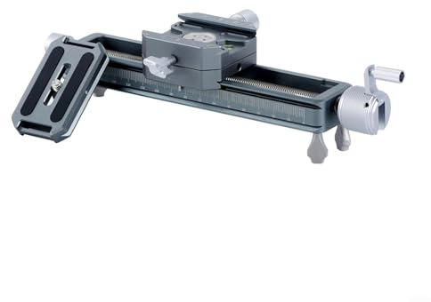 EXTRWORY Gimbal - Guida macro per fotografia di diapositive da tavolo, con portata regolabile di 160 mm e meccanismo di ritardo temporizzato, colore: grigio