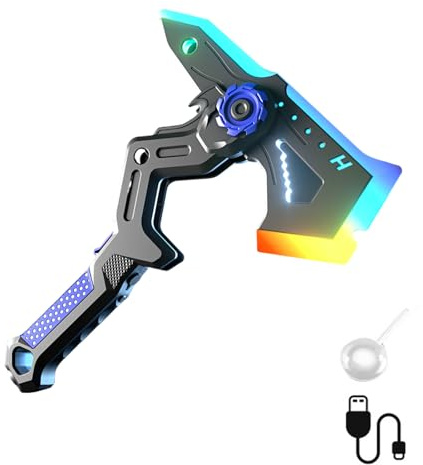 yanwuwa Creative Role Playing Toy Transforming LED Axes Toy with Color Changing Lights and Realistic Sound Effect Cool Glowing Axes with Sound Effect