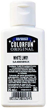 Resin Pro 25 ml Color Fun Colorant Liquide Blanc Brillante, Pigment Liquide Colorant pour résine époxy transparente, idéale pour les arts, les loisirs et le bricolage