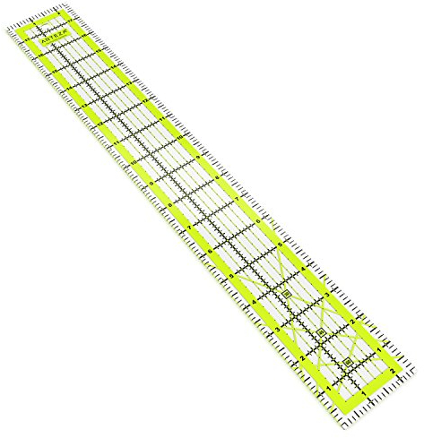Arteza Patchwork-Lineal, transparentes Acryl Quilt-Lineal,2.5 x 18 Zoll, Lineal für Quiltstoff mit zweifarbigen Rasterlinien