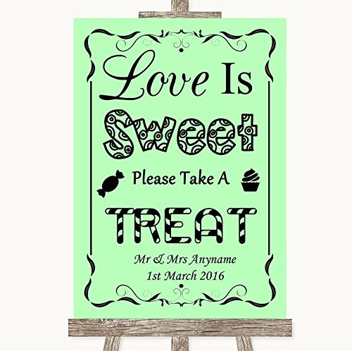 Green Wedding Sign Collection Green Love is Sweet Take A Treat Candy Buffet Wedding Sign